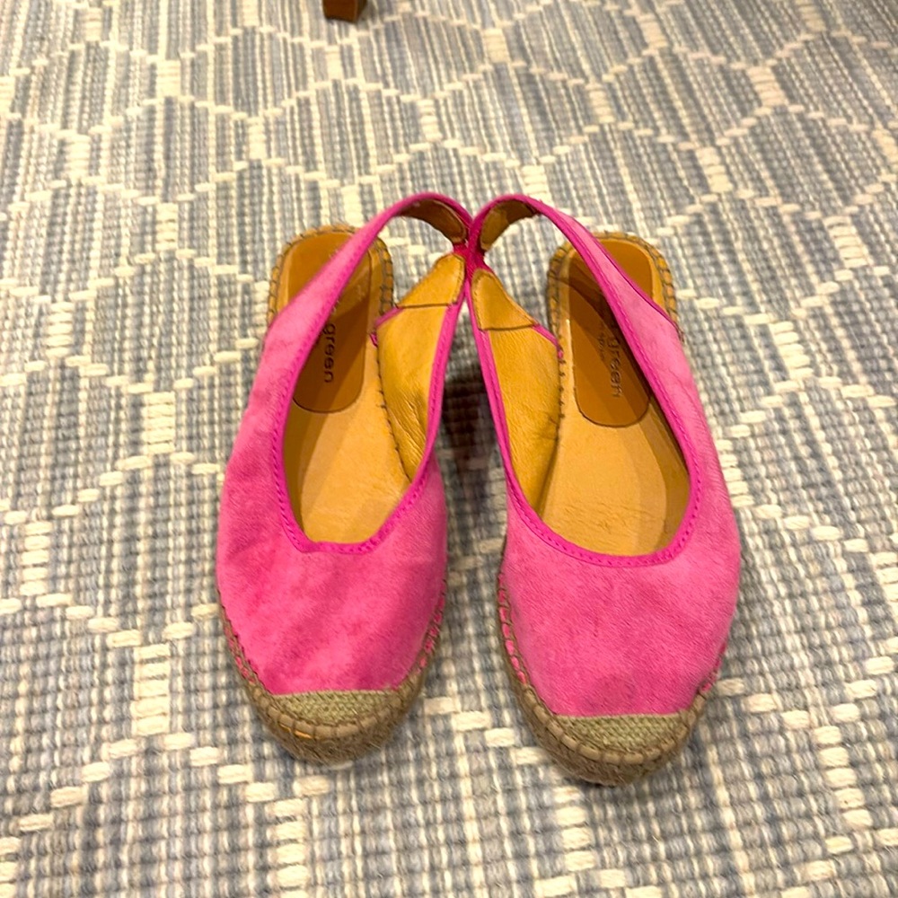 Patricia green suede sling backs
